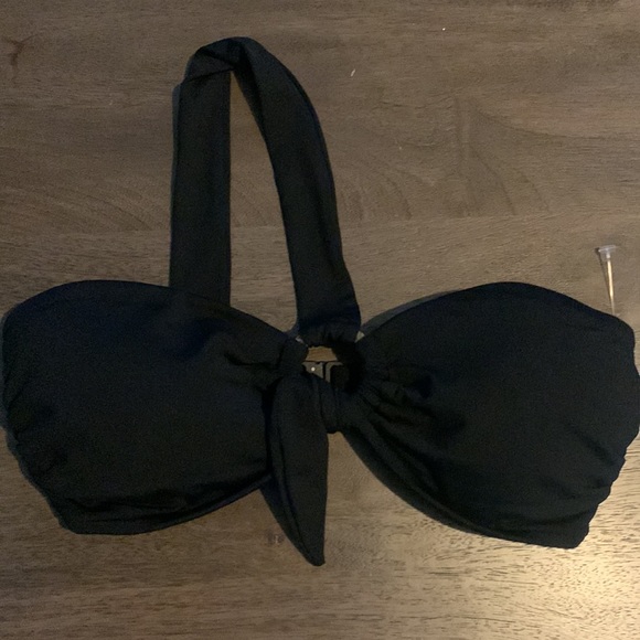 NWOT Seafolly Active Ring Front Bandeau Bikini Top black - Picture 5 of 13